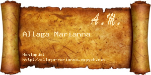 Allaga Marianna névjegykártya